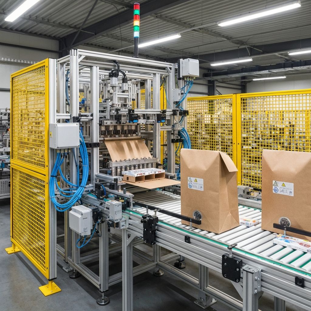 Automated packaging line with robotics and fulfillment systems